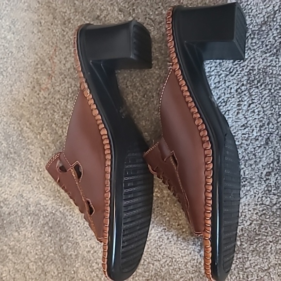 PERFECTO Brown Leather Sandals Size 7 - Picture 4 of 8